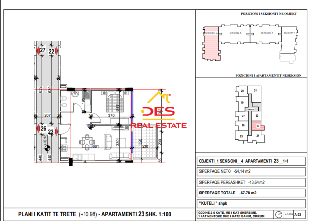 Vlore, shitet apartament 1+1+Ballkon, Kati 3, 66 m² (Orikum)