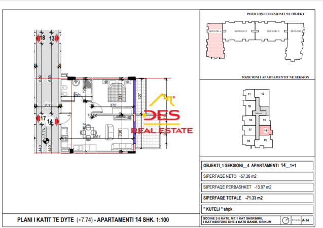 Vlore, shitet apartament 2+1+Ballkon, Kati 2, 86 m² (Orikum)