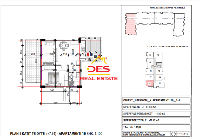 Vlore, shitet apartament 2+1+Ballkon, Kati 2, 86 m² (Orikum)