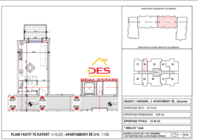 Vlore, shitet apartament 1+1+Ballkon, Kati 4, 72 m² (Orikum)