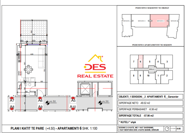 Vlore, shitet 2+1+Ballkon, Kati 1, 108 m² (Orikum)