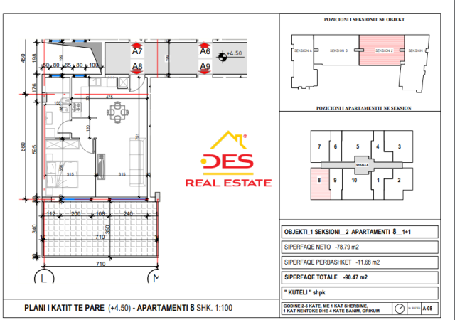 Vlore, shitet 2+1+Ballkon, Kati 1, 108 m² (Orikum)