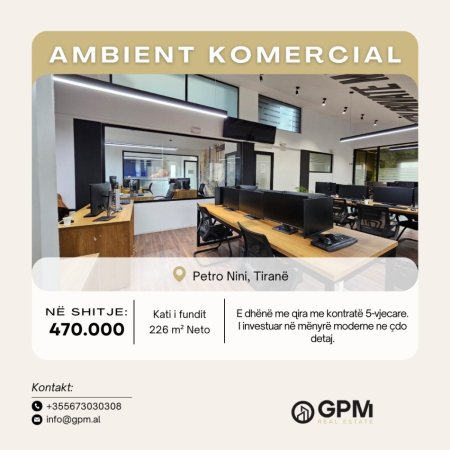 Tirane, shitet ambjent biznesi , , 226 m² 470,000 € (Petro Nini)