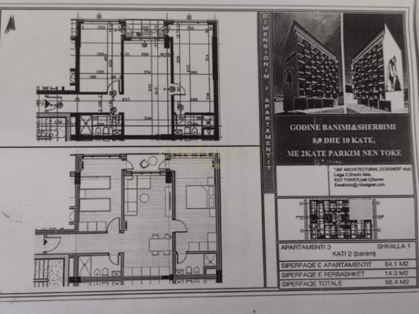 Shitet apartament 2+1 te Xhamlliku, Kati 2, 98 m² 1.000 Euro/m2
