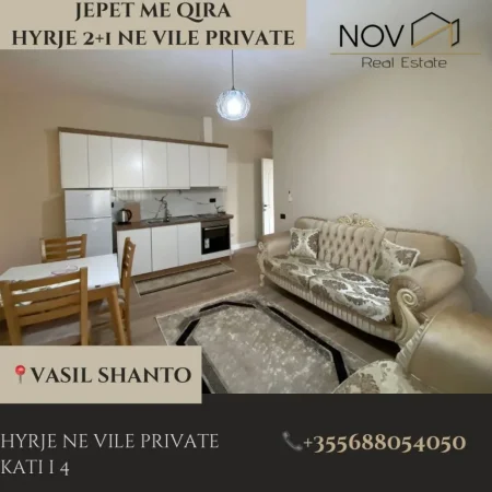 Tirane, jepet me qera shtepi 2+1, Kati 4, 90 m² 650 € (Vasil Shanto)