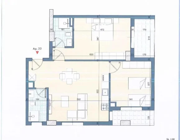 Durres, shes apartament 2+1, Kati 3, 104 m² 134,000 € (GOLEM)