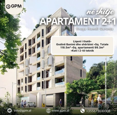 Tirane, shitet apartament 2+1, Kati 2, 118 m² (Liqeni i That)