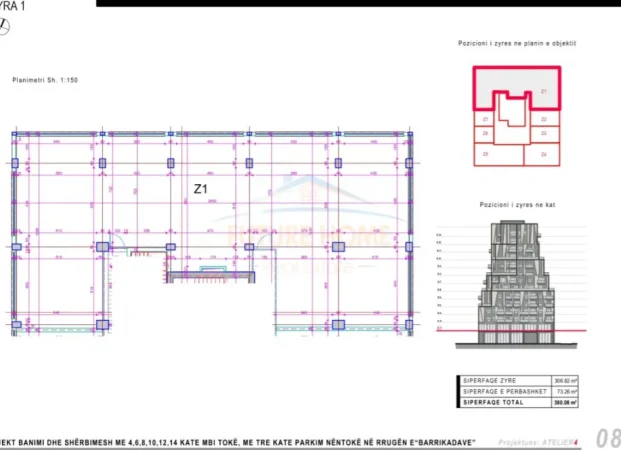 Tirane, shitet ambjent biznesi , Kati 1, 380 m² 1,444,000 € (Rruga e Barrikadave) AREA41128