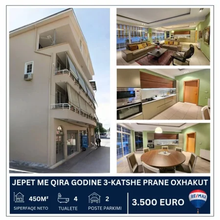 Tirane, jepet me qera ambjent biznesi Kati 3, 450 m² 3,500 € (Kongresi i Manastirit - Oxhaku - Porcelan - Oxhaku)