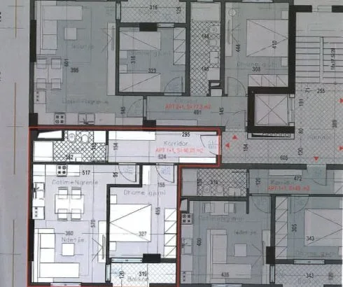 Tirane, shitet apartament 1+1+Ballkon Kati 10, 66 m² 93,000 € (Rruga "5 Maji")
