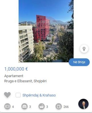 Tirane, shitet apartament 3+1+Aneks+Ballkon Kati 8, 226 m² 1,000,000 € (TEK LION PARK RRUGA E ELBASANIT)