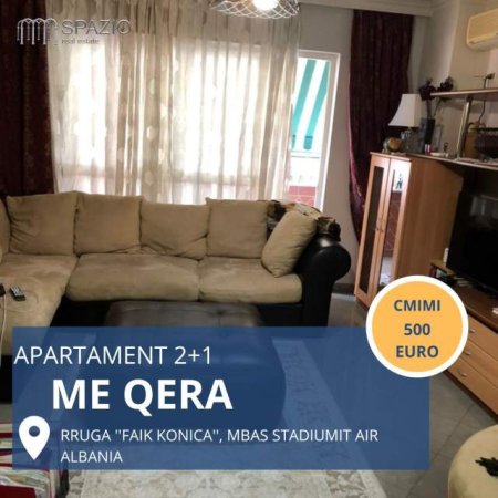 Tirane, jepet me qera apartament 2+1+BLK Kati 3, 100 m² 500 Euro (Rruga Faik Konica)