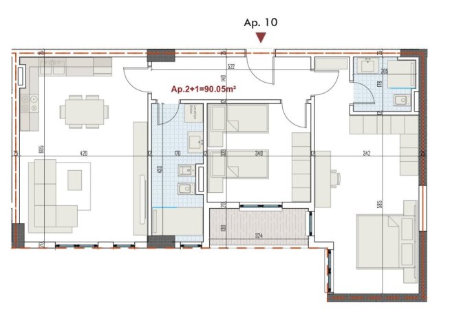 Tirane, shitet apartament 2+1+Ballkon , 104 m² 93,600 € (Paskuqan)