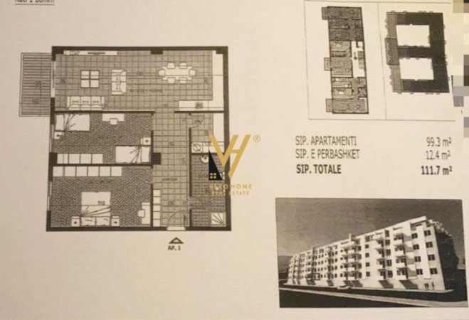 Tirane, shitet apartament 2+1+Ballkon Kati 1, 111 m² 95,000 € (FRESK)