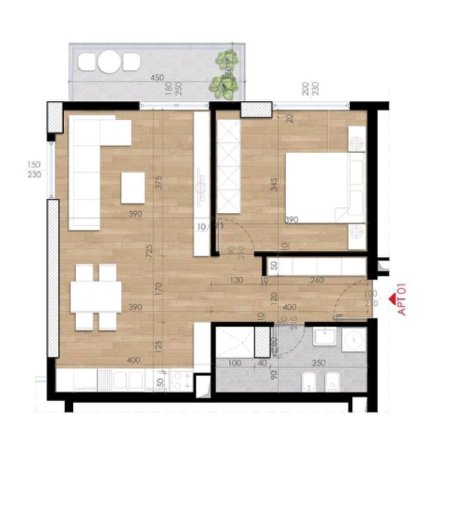 Tirane, shes apartament 1+1+Ballkon Kati 7, 80 m² 111,700 € (kompleksi turdiu)