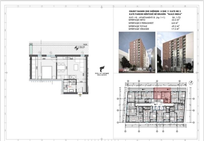 Tirane, shitet apartament 1+1 Kati 8, 66 m² 77,000 € (RRUGA E DIBRES)
