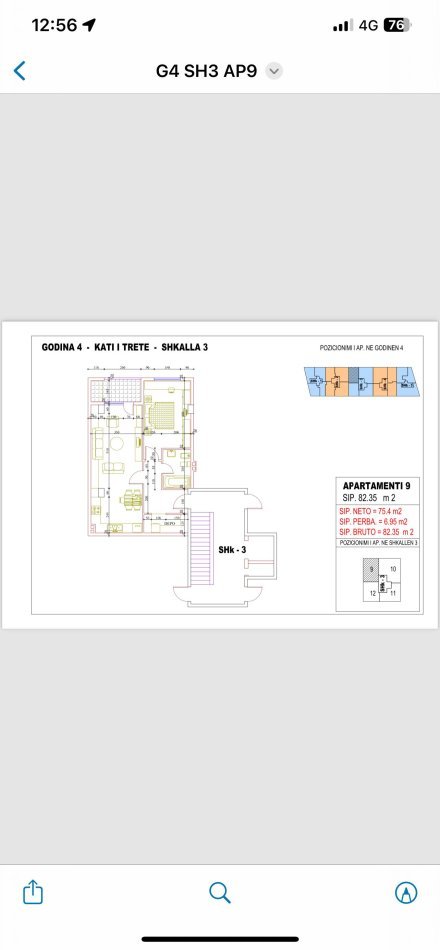 Tirane, shitet apartament 1+1+Ballkon Kati 2, 83 m² 91,000 € (rruga Sokrat Miho)