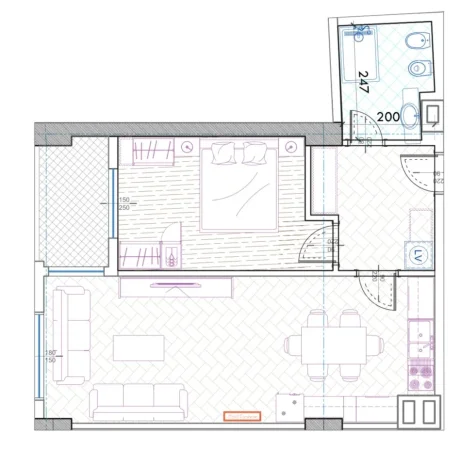 Tirane, shitet apartament 1+1 Kati 5, 73 m² 117,000 € (Mbrapa Globe)