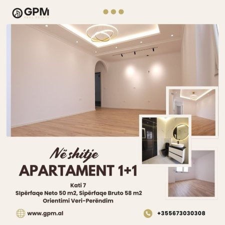 Tirane, shes apartament 1+1 Kati 7, 58 m² 120.000 € (Zogu i zi)