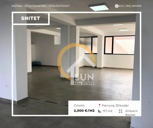 Shkoder, shitet ambjent biznesi Kati 0, 197 m² (PARRUCE, SHKODER)