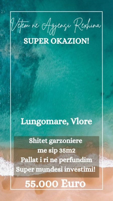 Vlore - Lungomare - Uji i Ftohte, shitet garsonier , 35 m² 55.000 € (Lungomare, Buze detit)