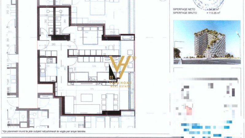 Tirane, shitet apartament 2+1+Ballkon Kati 10, 113 m² 208.000 € (ZOGU I ZI)