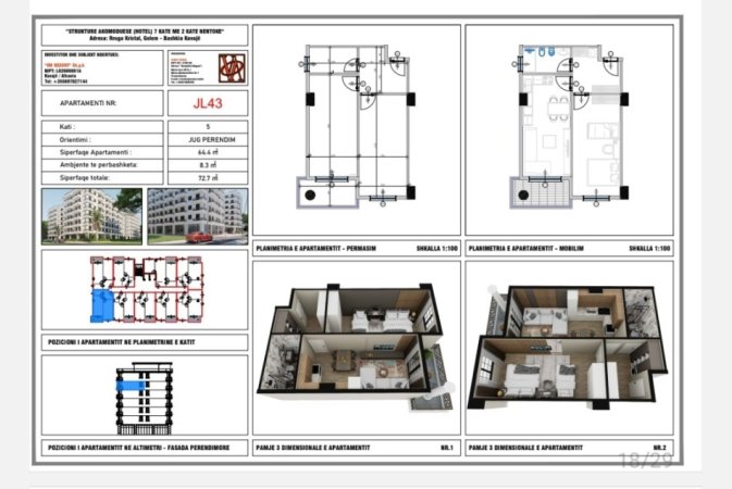 Durres, shitet apartament 1+1 Kati 5, 64,4 m² 94.500 € (Golem, Durres)