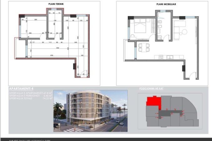 Durres, shitet apartament 1+1 Kati 2, 678 m² 133.600 € (Golem, Durres)