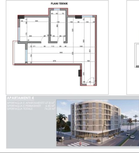 Durres, shitet apartament 1+1 Kati 2, 67,8 m² 133.600 € (Golem, Durres)