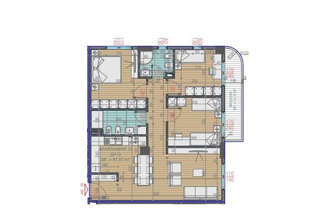 Tirane, shes 3+1 Kati 2, 1.113 m² 200000 € (astir)