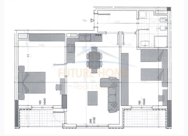 Tirane, shitet apartament 2+1+Ballkon Kati 8, 104 m² (Kompleksi Univers City)