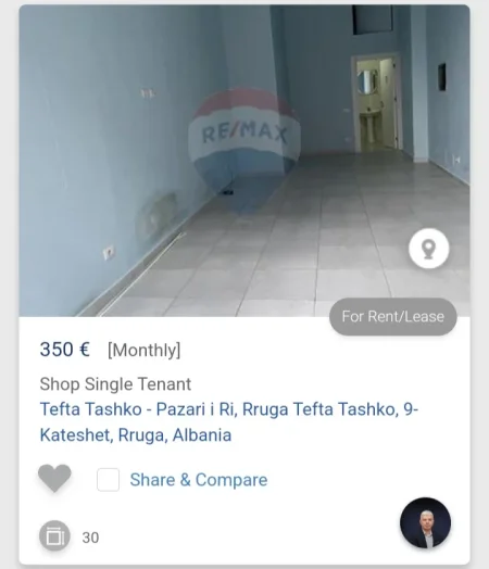 Tirane, jepet me qera zyre Kati 0, 30 m² 350 € (Pazari i Ri rruga Tefta Tashko)