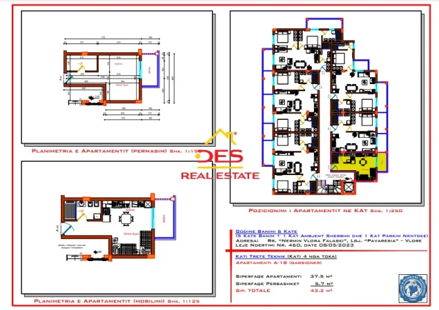 Vlore, shitet garsonier Kati 4, 43 m² 66.960 € (Rruga Nermin Vlora Falaska)
