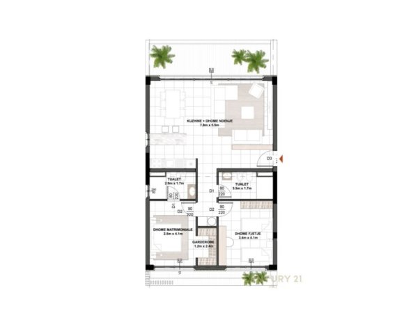 Tirane, shes apartament 2+1+Aneks+Ballkon Kati 1, 146 m² 284.000 € (EAST SIDE RESIDENCE&quot; TEG)