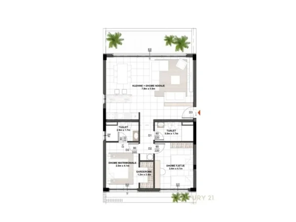 Tirane, shes apartament 2+1+Aneks+Ballkon Kati 1, 146 m² 284.000 € (EAST SIDE RESIDENCE" TEG)