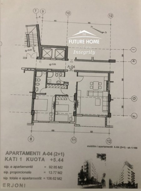 Tirane, shitet apartament 2+1+Ballkon Kati 1, 106 m² 267.000 € (Pazari i Ri)