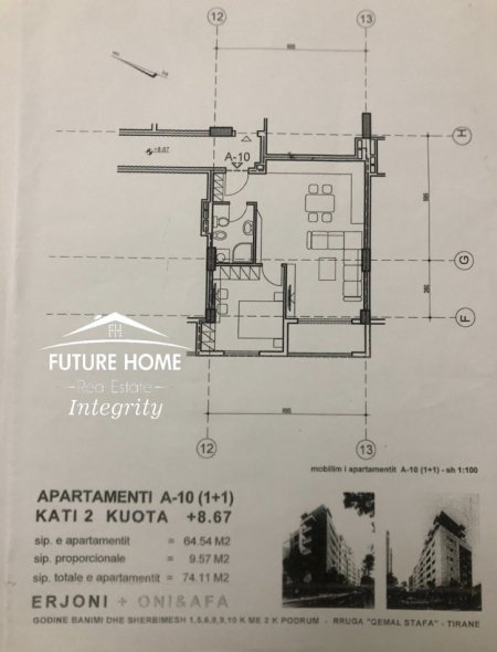 Tirane, shitet apartament 1+1+Ballkon Kati 2, 74 m² 185.300 € (Pazari i Ri)