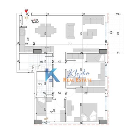 Tirane, shes apartament 3+1+Ballkon Kati 7, 110 m² 92.000 € (Kamez)