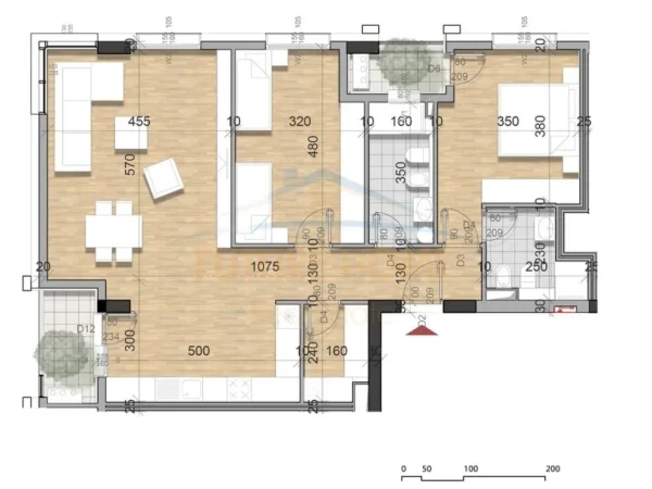 Tirane, shes apartament 2+1+Ballkon Kati 4, 124 m² 210.222 € (rruga teodor keko)