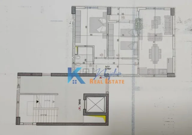 Tirane, shes apartament 2+1+Ballkon Kati 4, 95 m² 78.000 € (Kamez)