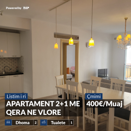 Vlore, jepet me qera apartament 2+1+Ballkon , 400 € 