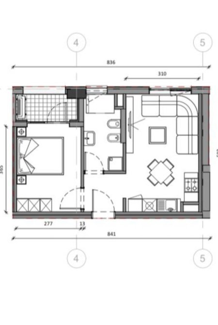 Tirane, shitet apartament 1+1 Kati 5, 53 m² (Ali demi)