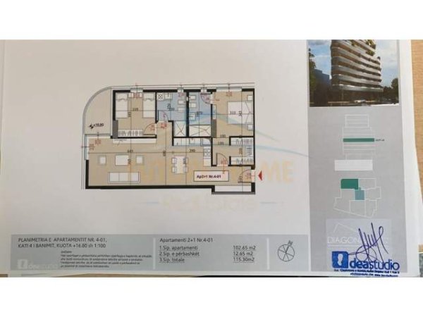 Tirane, shes apartament 2+1+BLK Kati 4, 115 m² 369,000 Euro (Rruga Faik Konica)