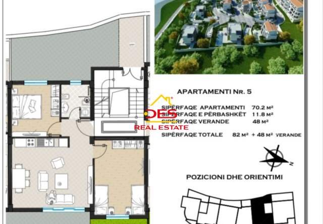 Tirane, shitet apartament Kati 0, 82 m² 143.100 Euro (Panorama e Liqenit)