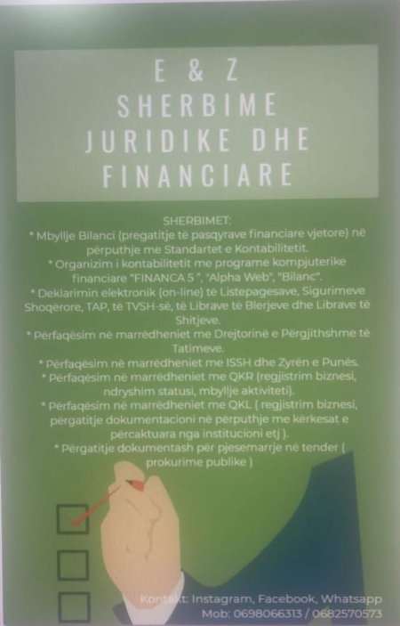Tirane, ofrohen Sherbime Juridike dhe Financiare