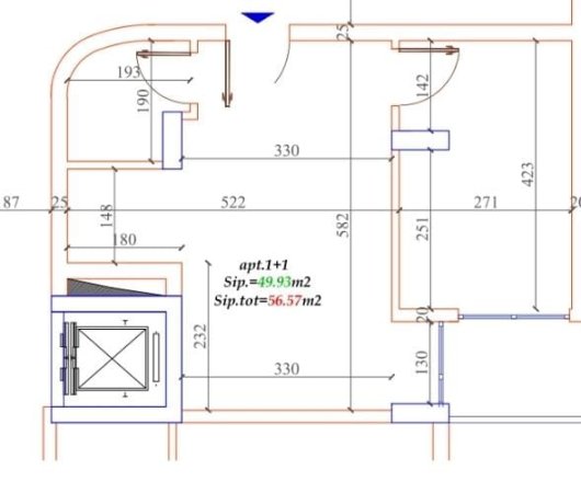 Vlore, Apartament 1+1  per shitje, Kati 2, 56 m² 125.000 € (Uji i Ftohte)