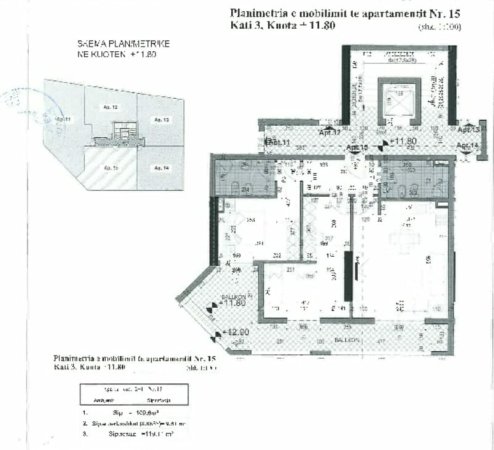 Tirane, shitet apartament 2+1 Kati 3, 119 m² 143.000 € (Shkolla e Bashkuar)