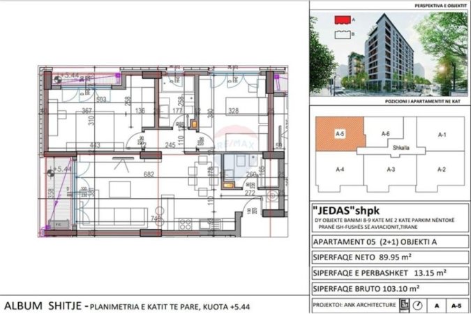 Tirane, shitet apartament 2+1 Kati 1, 159.300 € (Fusha e Aviacionit)