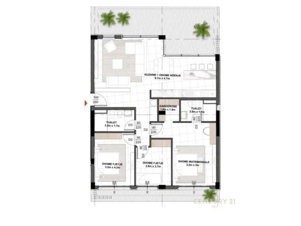 Tirane, shes apartament 3+1+Aneks+Ballkon Kati 2, 179 m² 349.000 € (teg)