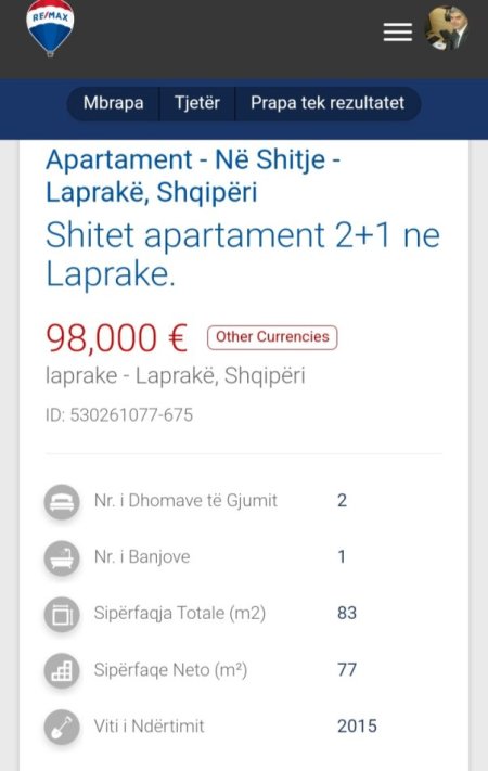 Tirane, shitet apartament 2+1 Kati 4, 83 m² 97.999 € (Laprake tek shkolla Aleks Buda)